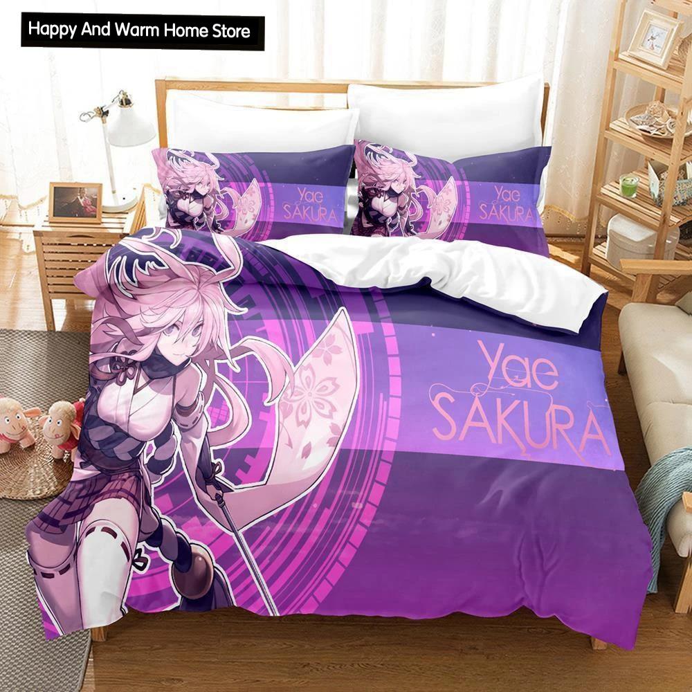 Honkai Impact 3 Bedding Set Anime Duvet Cover Single Twin Full Queen King Size for Adult Boy Bedroom