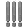 H6 Hex Bits, 6mm, 3-Piece Set, Hex Shank, Single-Head, Magnetic, for Electric Screwdrivers, 50mm Long, S2 Steel, for Electrical Construction, D