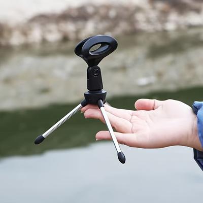 Портативный держатель для удочки для зимней рыбалки, нержавеющая сталь и высокоиндексный пластик, многоцветный, складная конструкция для удобного хранения, необходимое снаряжение для зимней рыбалки, черный