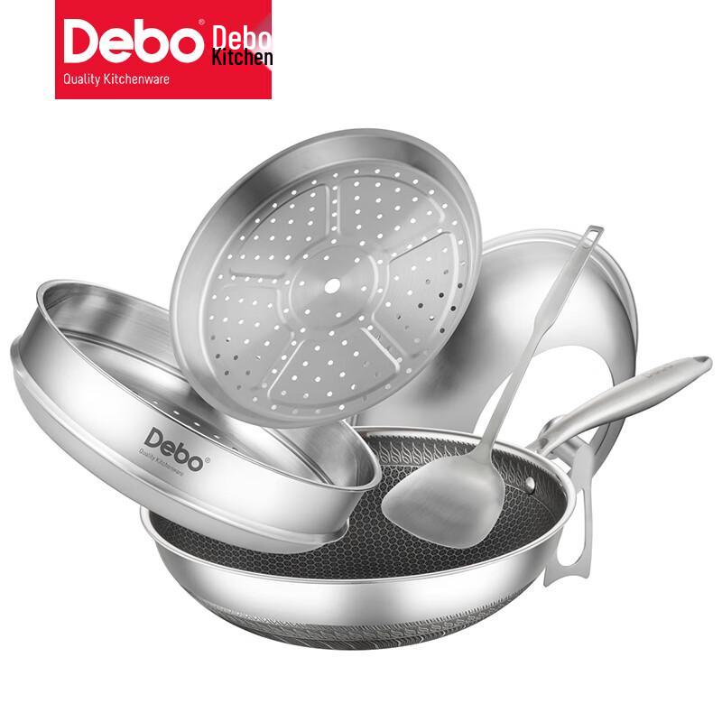Сотовая сковорода-вок и пароварка Debo из нержавеющей стали 316L