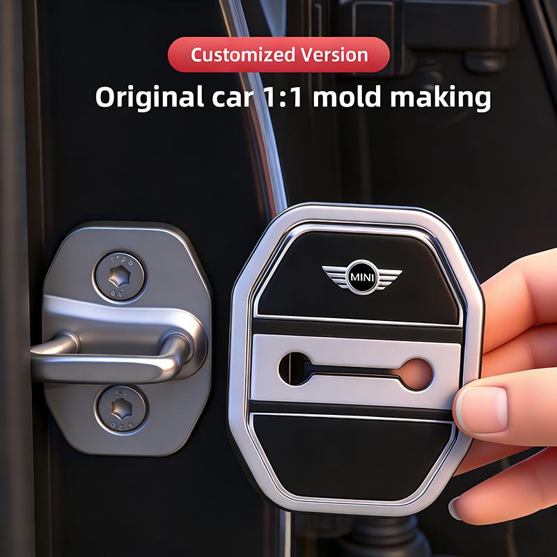 4Pcs Silicone Car Door Lock Buckle Protector Cover Accessories For MINI Cooper S Works JCW R55 R56 R50 R53 R60 R61 F54 F55 F56