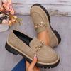 New Casual, Matte, Thick-soled Loafers for Women In Large Size Retro Single Shoes
