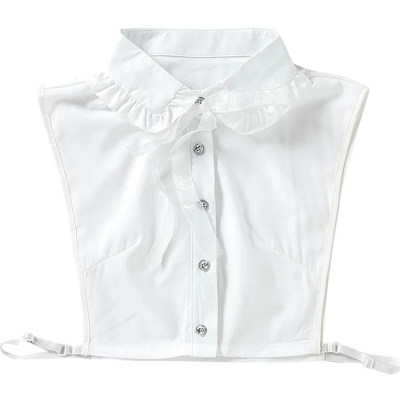 Womens Detachable Fake Collar Solid Color False Collars Half Shirt Blouse Top Female Sweater Fake Collars Clothes Accessories
