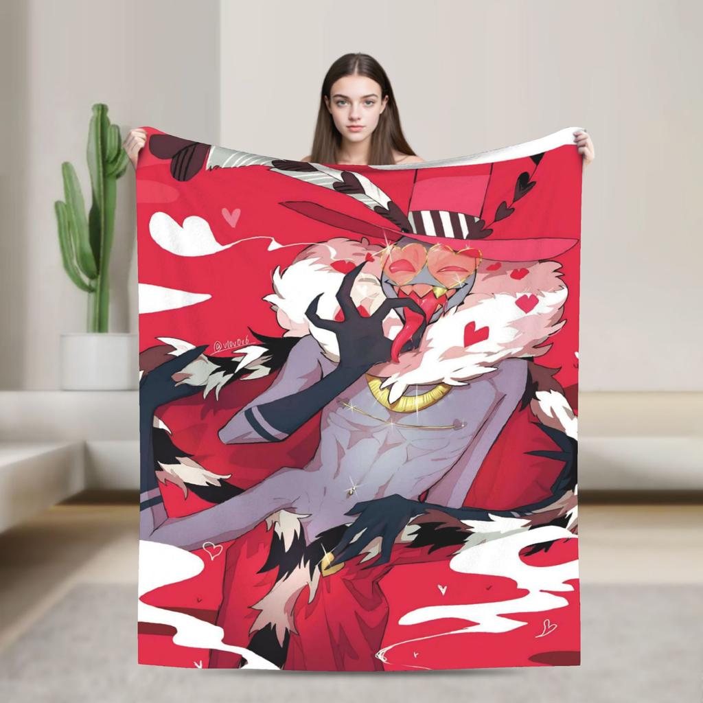 Cartoon H-Hazbin HotelS Flannel Blanket Winter Warm Soft Bedding Throws for Child Home Decor Funny Bedspread Sofa Bed Cover