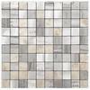 Es DECOR Kitchen Wall Tile Metal Tile Sheet Waterproof Heat Resistant Toilet Washroom Tile DIY 5 Pieces Sticker, (Square, Module)