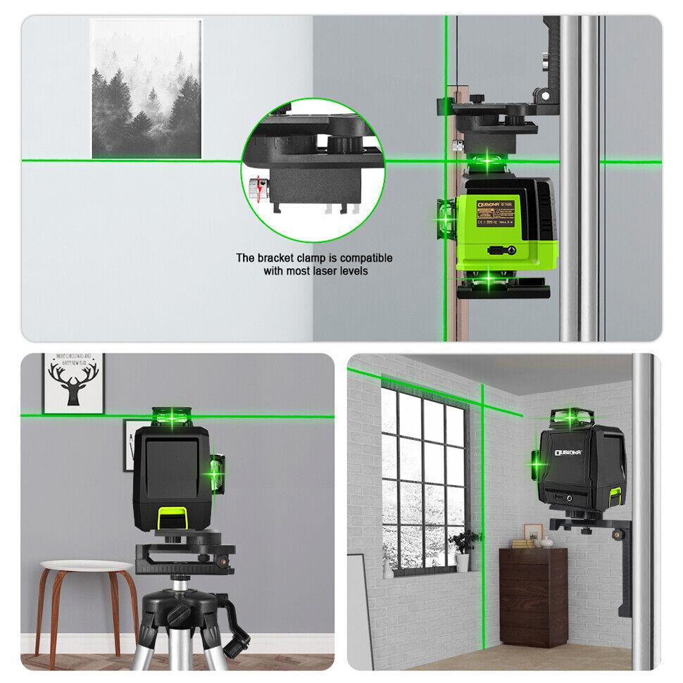 Сильный магнитный лазерный уровень, L-образный кронштейн, настенный держатель 1/4 дюйма и 5/8 дюйма, зажим для подставки