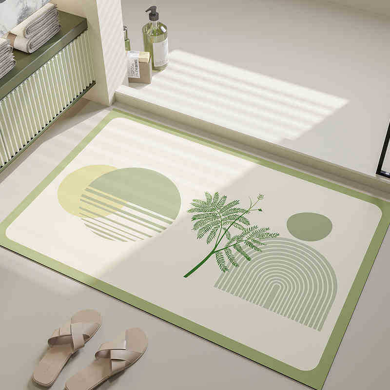 Nordic Floor Mat Toilet Water Absorption Quick Drying Easy To Take Care Of Foot Mat Household Non-Slip And Dirt-Resistant Bathroom Floor Mat