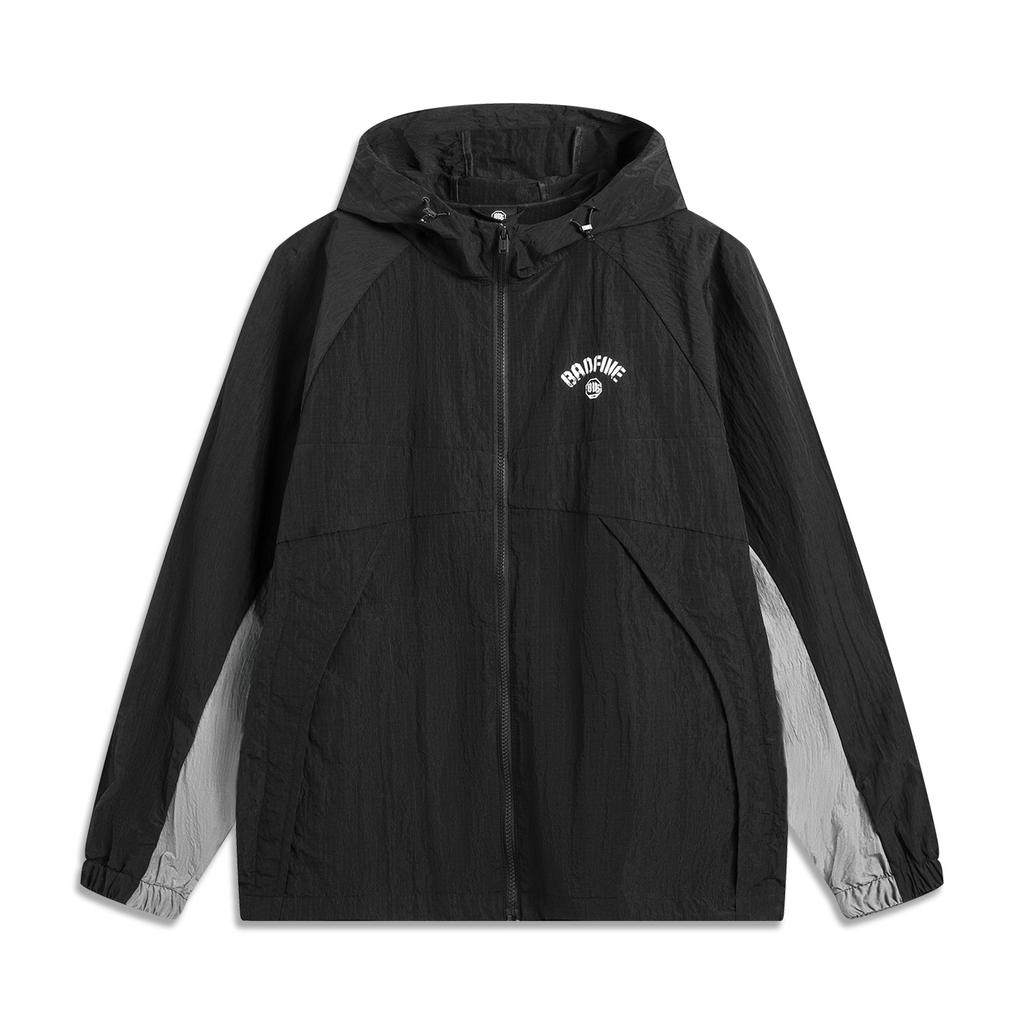 Баскетбольная серия Li Ning Anti-Five Серия Цветной блок Толстовка на молнии с капюшоном Удобная Дышащая Универсальная куртка Мужские куртки Черный AFDV129-3