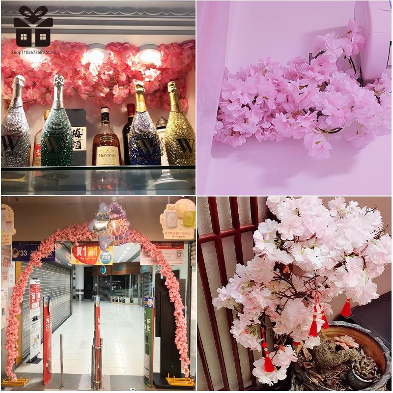 230 см искусственные цветы сакуры виноградная лоза свадебный сад роза арка украшение для дома вечеринка рождественский свадебный искусственный шелк скрапбукинг растения