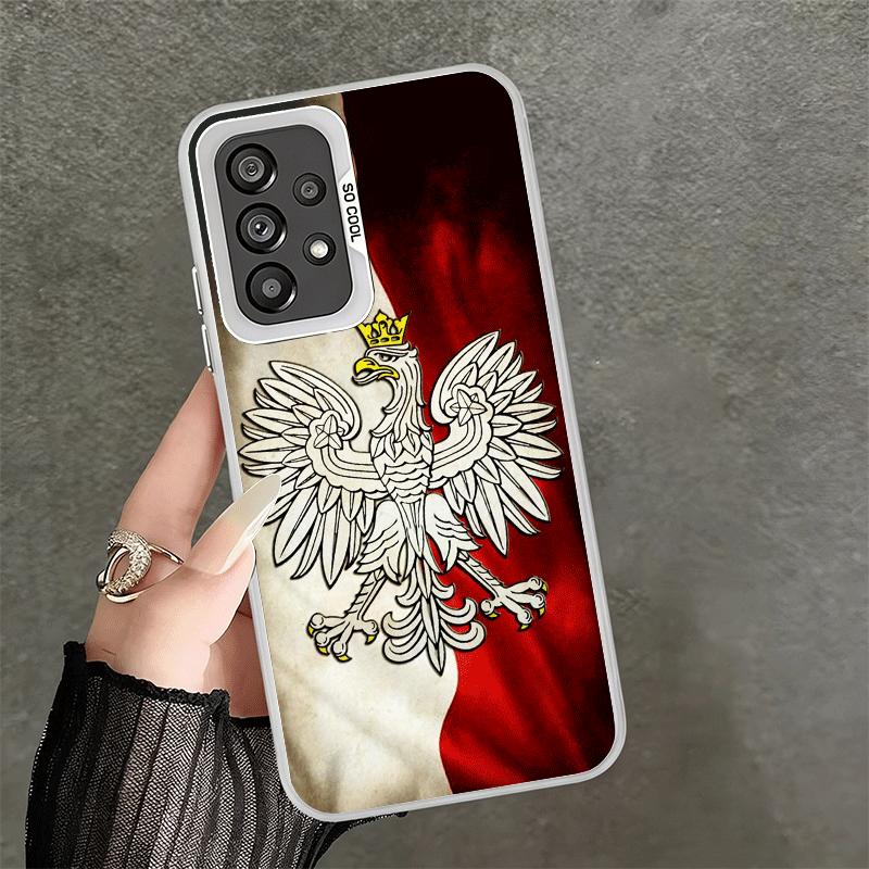 Белый красный чехол для телефона с флагом Польши для Samsung A17 A16 A15 A14 A13 A57 A56 A55 A54 A53 A37 A36 A35 A34 A33 A26 A25 A24 A23 A5