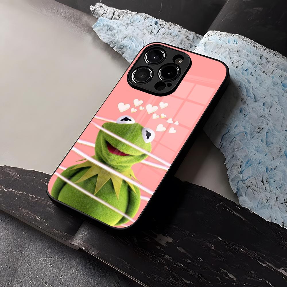 Чехол для телефона Кермит Лягушонок Закаленное Стекло Для IPhone 16 13 14 12 15 11 Pro Max Plus Mini X XR SE2020 Coque