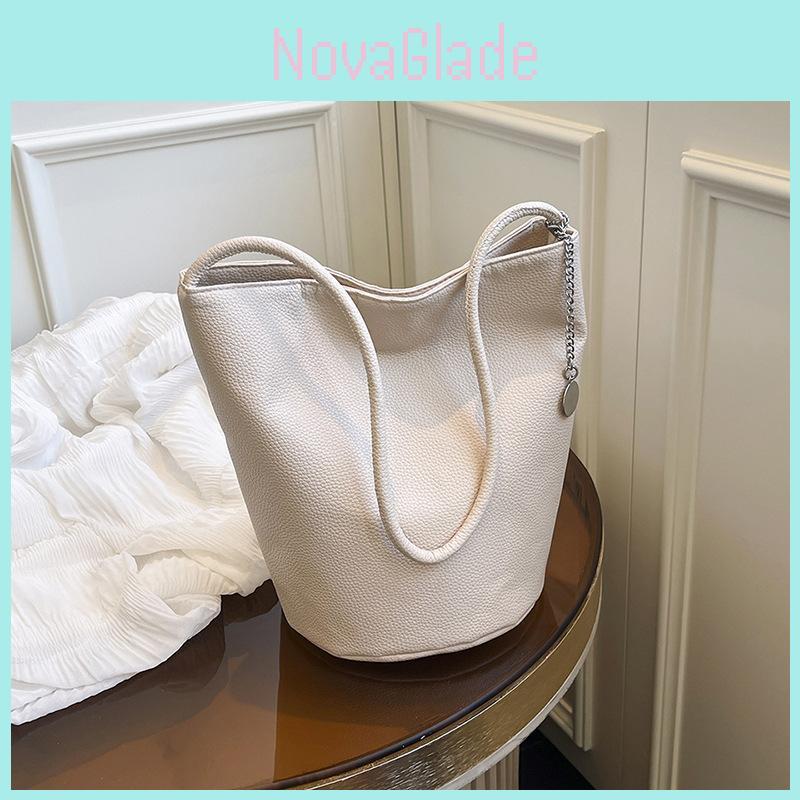 Minimalist Pu Water Bucket Bag With Inner Pocket For Casual Outings