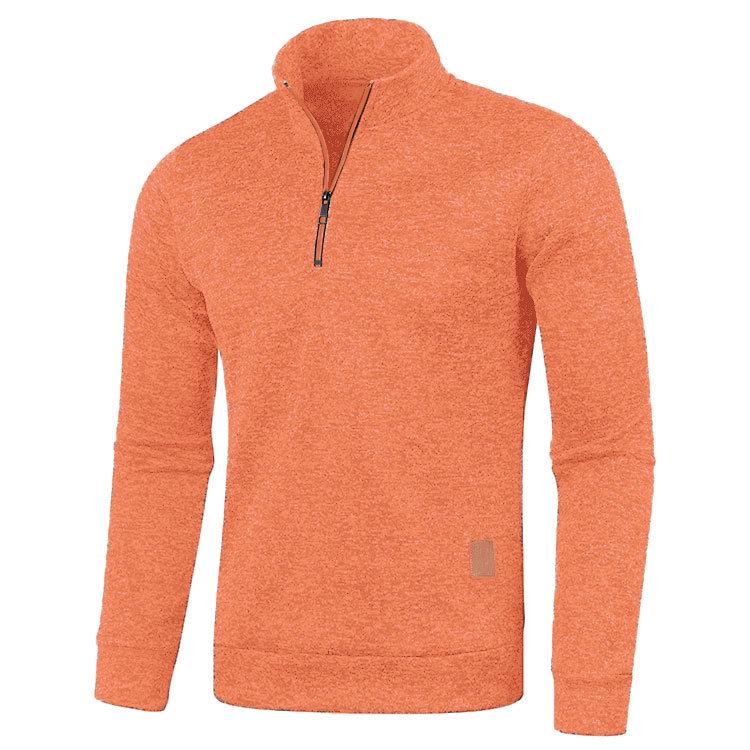 Men's Autumn/Winter Zipper Collar Knitted Sleeve Sweater Jacket - Trendy Large Size Velvet Top