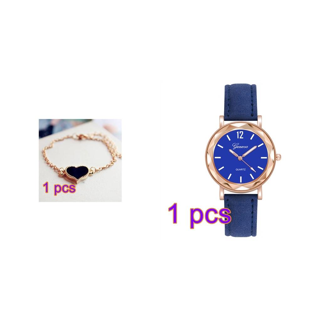 (Часы + Браслет) Роскошный женский комплект часов с браслетом Love