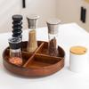 HeMu Кухонная полка для хранения приправ, настольная бамбуковая угловая вращающаяся полка для хранения приправ, полка для хранения косметики