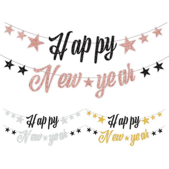 2024 год баннер сверкающий яркий цвет тонкая текстура устойчивый к выцветанию подвесной баннер праздничное украшение реквизит для фотосъемки