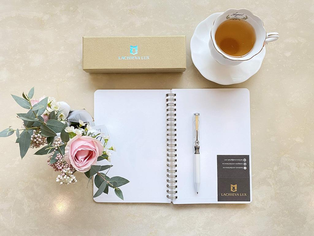 LACHIEVA LUX Jinki роскошные письменные принадлежности канцелярские принадлежности с шариковой ручкой Swiss Crystal Luxury Metal, подарочный набор одна черная и одна с зажимом, (Немецкие чернила,