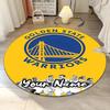 Custom Name Warriors Printed Round Rug Carpet Chair Rug Area Rug Entryway Doormats,for Office Chair Living Room Bedroom Kitchen Room.