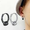 Copper Silver Plated Copper Thread Men Earrings Stud Earrings Korean Hoop Earrings Ear Jewelry
