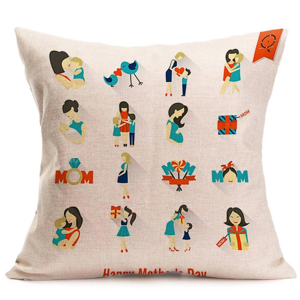 Новый подарок на День матери Текст Любовь Узор Наволочка Лен Принт Декоративная подушка Наволочка