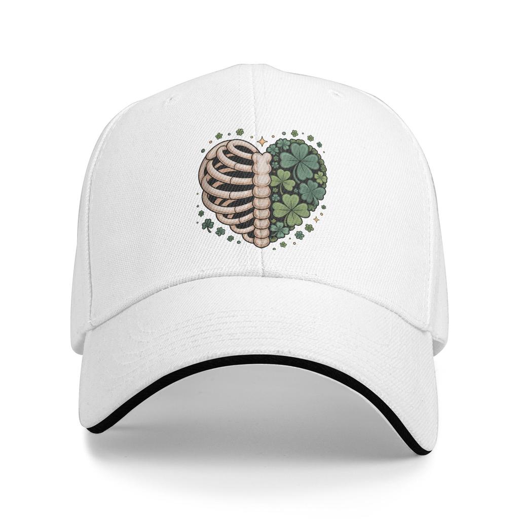 Lucky Bones Shamrock Skeleton Ribcage Heart Baseball Cap Trendy Couple Women Hip Hop Hats Design Outdoor Sport Baseball Caps