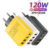 Total 120W 4 Ports USB Type C Charger Fast Charging Mobile Phone Adapter For iPhone Samsung Xiaomi Quick Charge 3.0 Wall Charger
