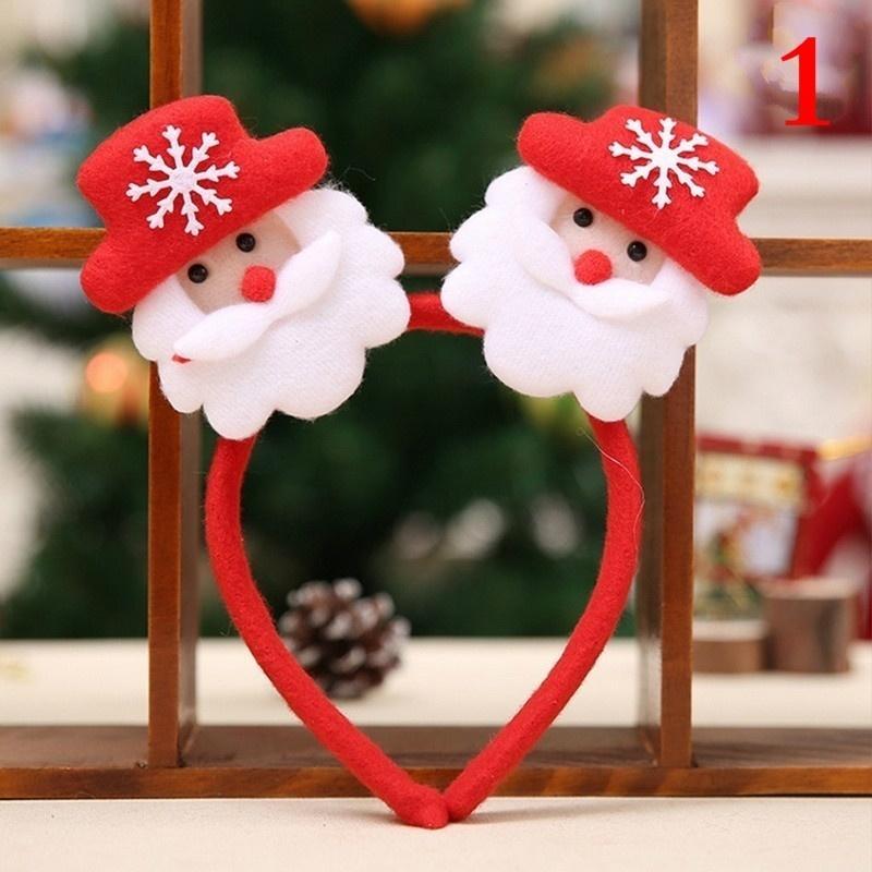 New Arrival Cute LED Santa Elk Snowman Whitebear Hairband Christmas LED Light Headband Party Christmas Decoration