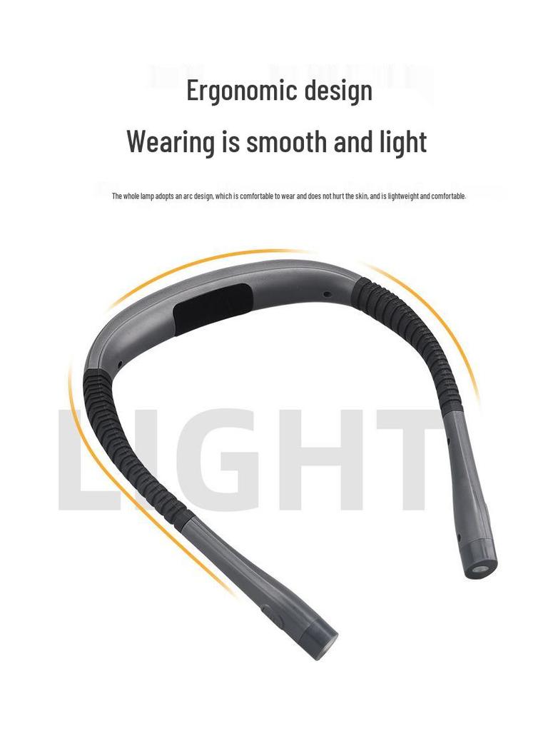 LED Neck Reading Light with Eye Protection and Three-Color Dimming