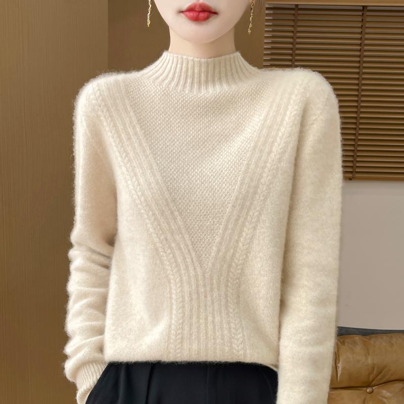 Женский кашемировый свитер Qinghe cashmere 30% кашемир 70% шерсть Женский осенне-зимний кашемировый свитер мягкий и теплый