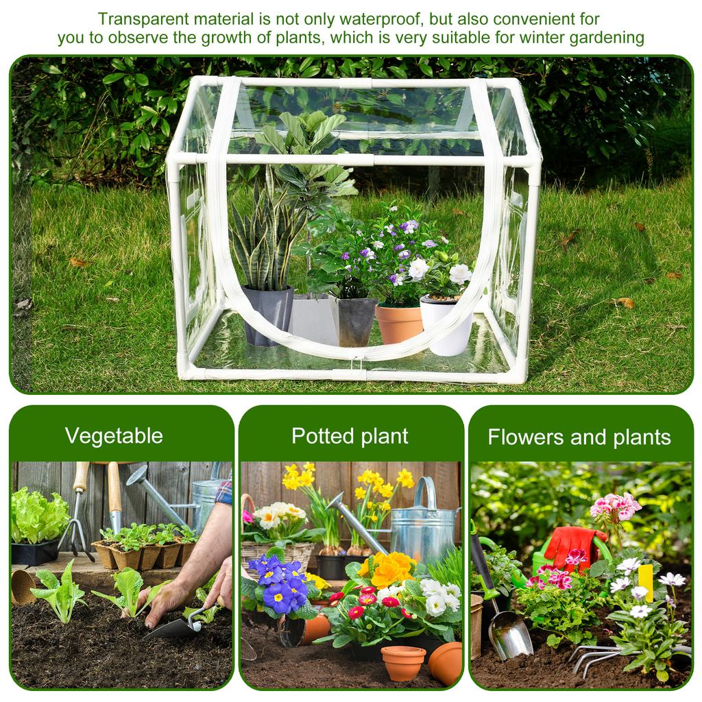 Прозрачная мини-теплица-палатка ПВХ Портативная Складная Маленькая Садовая Палатка для Растений для Посадки в Помещении и на Открытом Воздухе Защитный Чехол НОВЫЙ