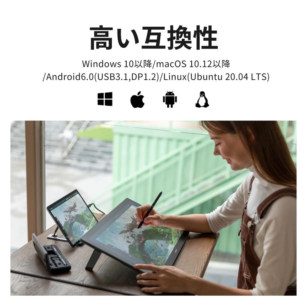 HUION Liquid Tab Kamvas Pro 19 4K UHD LCD Pen Tablet with 2 Pens Left Hand Device Stand Illustration Production Telework Drawing (38402160) 18.4-inch