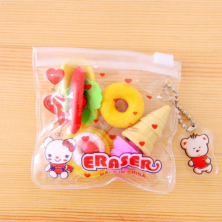 1 упаковка, милые резиновые канцелярские принадлежности из кавайного материала, школьные принадлежности, креативная новинка, детский ластик