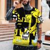 European Design Men's High-end T-shirt Street Trend Graffiti Style Youth Plus Size 6XL Fatty Exclusive Brand Clothing