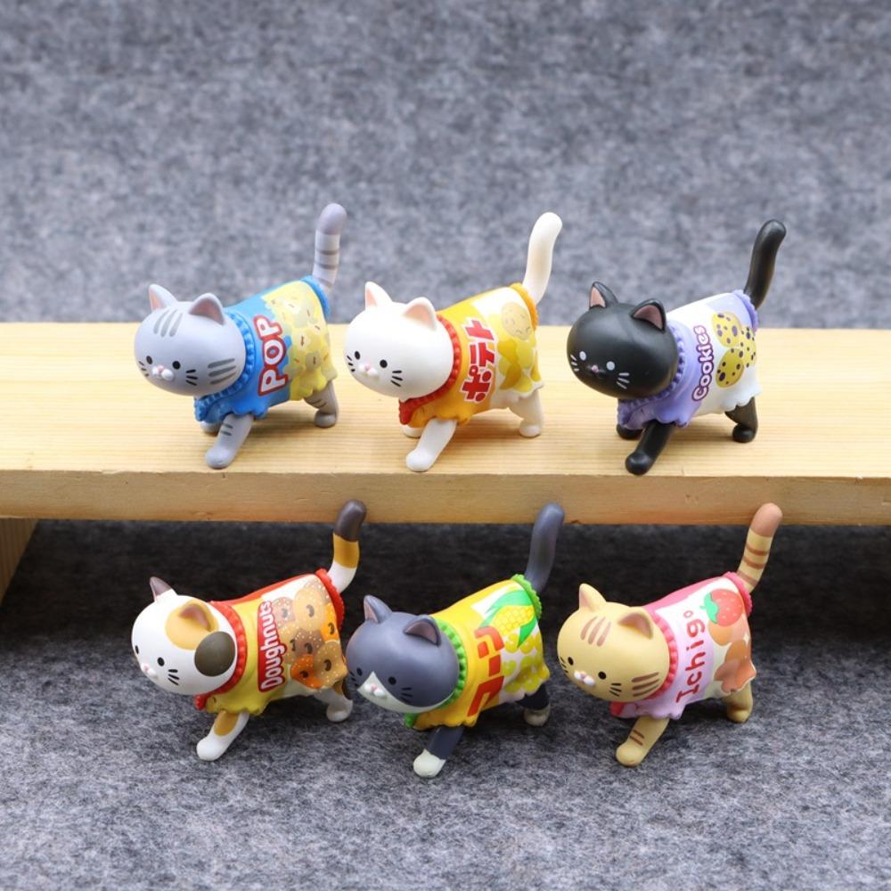 Котята Модель кошки Кукла Игрушки Ходячее животное Мини-кошка Украшения Кошка со снеками Фигурка Игрушки Украшение для автомобиля