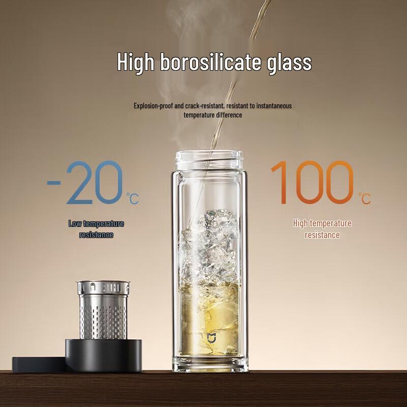 Стеклянная бутылка Xiaomi с двойными стенками и ситечком для чая