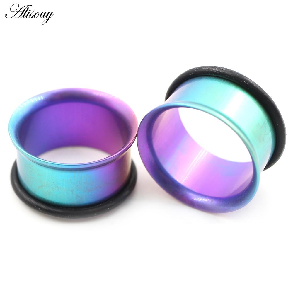 Alisouy 1PC 6-25mm G23 титановый градиент цвета расклешенные ушные зонды туннели заглушки растяжители расширители пирсинг плоти украшения для тела