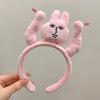 Funny Pink Rabbit Hairband For Women Plush Doll Headband Girls Hair Clip Cute Hoops Hair Accessories