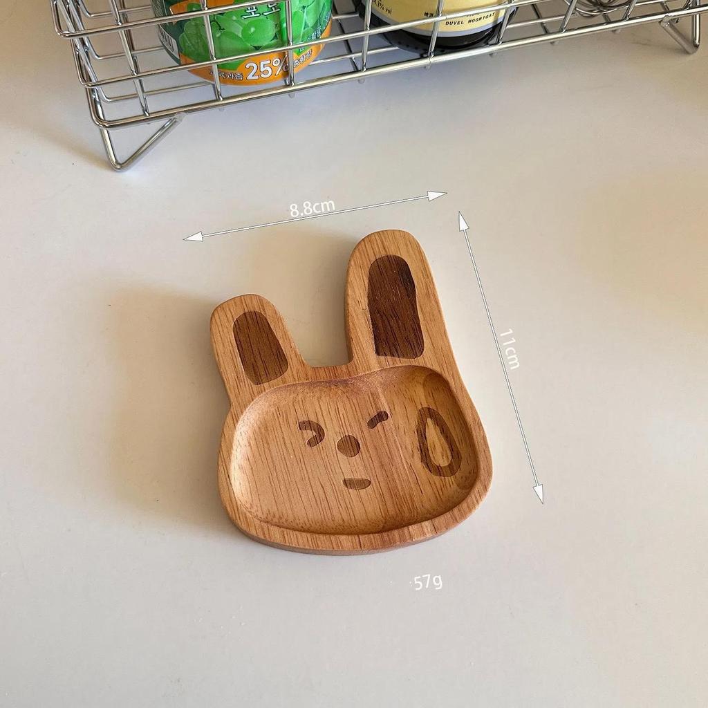 Cartoon Pattern Handmade Dipping Dish Pickled Vegetables Cartoon Rabbit Thickened Snack Plate Condiment Cute Housewear