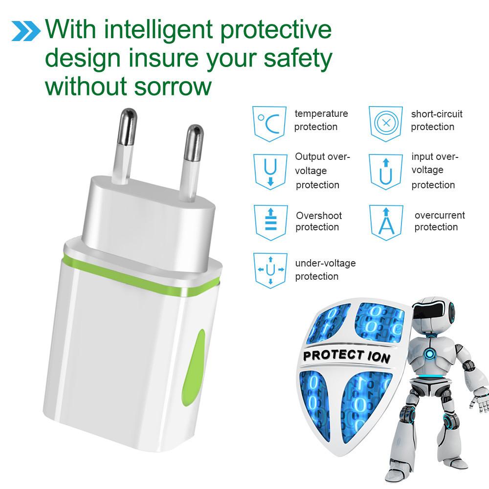 5V 2A USB Charger Dual Ports Travel Wall Adapter EU US Plug for IPhone 14 15 16 Pro Max Samsung Xiaomi Huawei USB Phone Charger