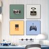 Настенная камера с камерой, украшение для игровой комнаты, плакаты на скандинавскую тему и принты, холст, живопись, винтажные художественные картинки для видеоигр, декор для комнаты мальчика