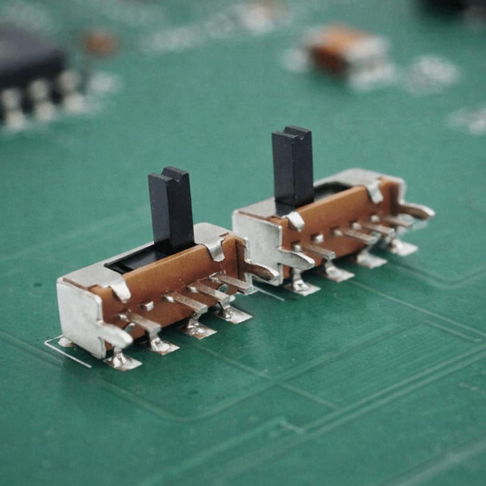 10pcs Mini Size DC 50V SK13D07VG4 Slide Switches 4 Pin 0.5A Mini Slide Switches 3 Position 1P3T Slide Switches PCB Mounting