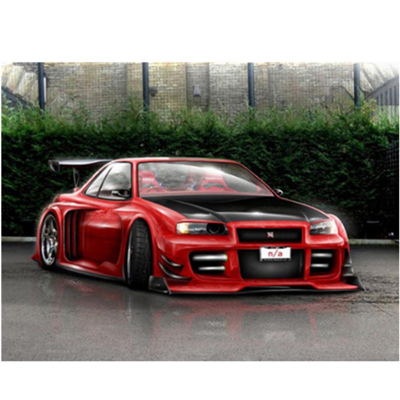 5D DIY Алмазная картина Крутой спортивный автомобиль Алмазная вышивка Наборы для вышивки крестом Домашний декор Подарки ручной работы
