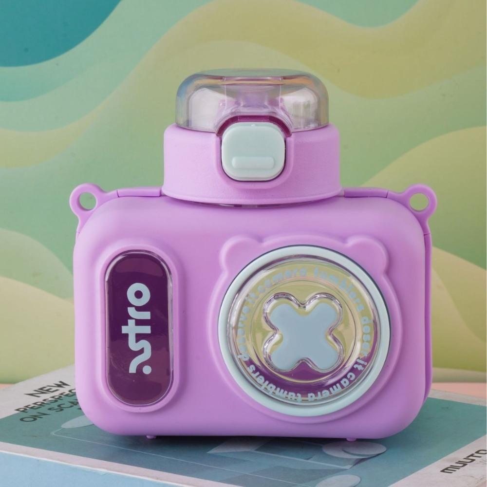 Leak-Proof Straw Water Cup Sealed Design Water Bottle Creative Cartoon Camera Cup Picnic