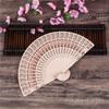 Hand Fragrant Carved Bamboo Folding Fan Chinese Wooden Fan Home Decor
