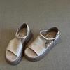French Platform Open-toed Sandals Women's 2025 Summer New Small Soft-soled Simple Casual Versatile Roman Sandals