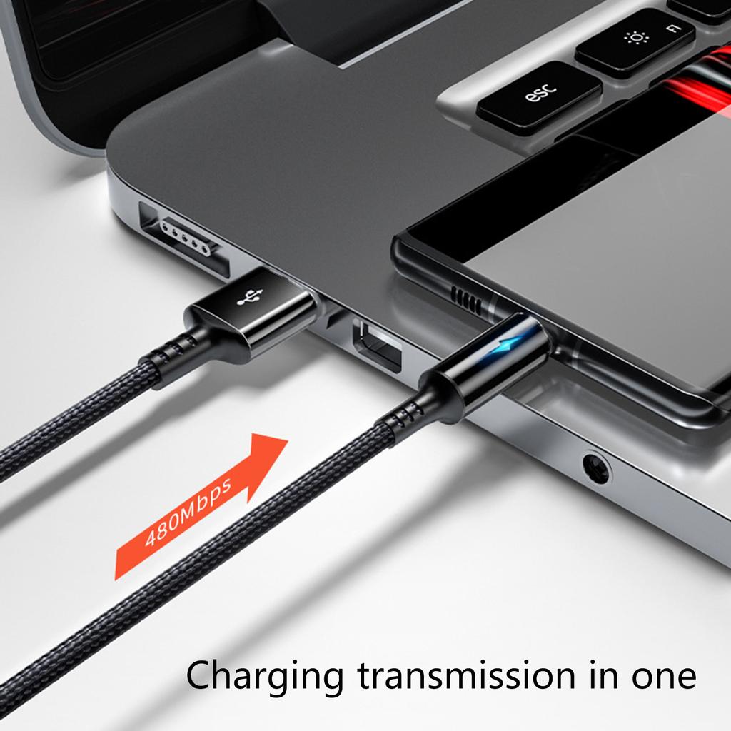 Compact USB C To USB A Charging&Data Cable 2.4A Charger Cord Wire 25cm Short Cord,Nylon and Aluminum Alloy Material