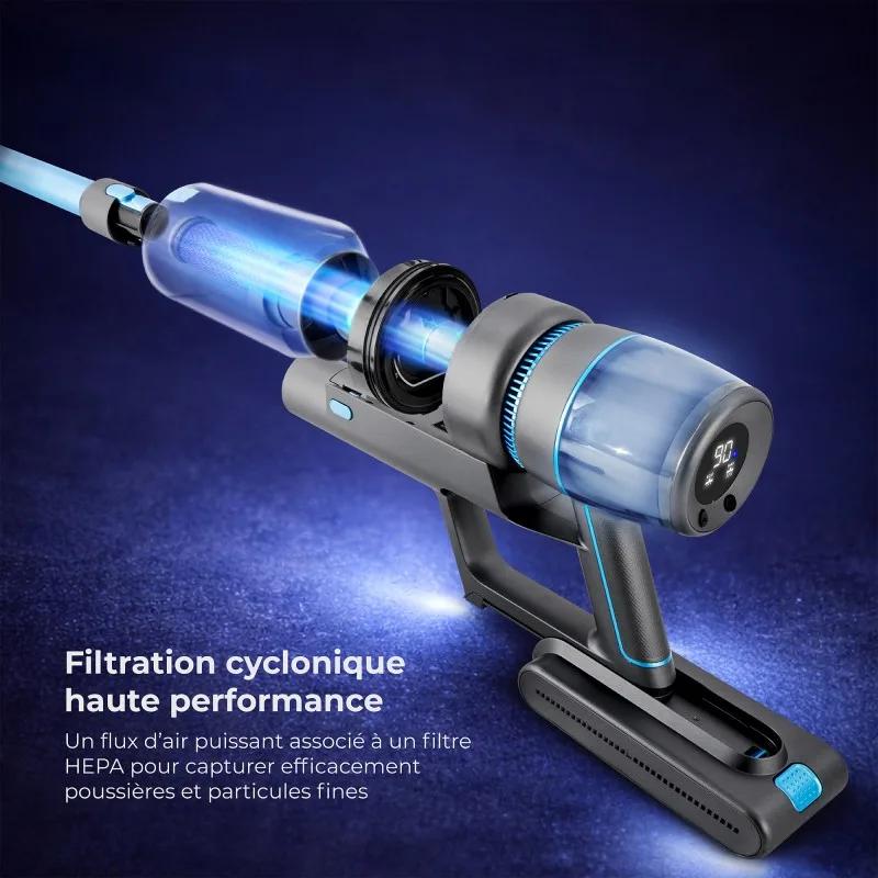 Vortex - F45 - Bleu - Aspirateur Balai Sans Fil - 450w - 55 Min