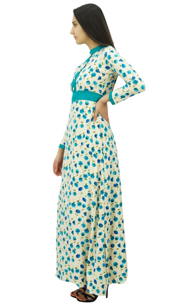 Bimba Женское зимнее платье макси с цветочным принтом, длинное, из вискозы