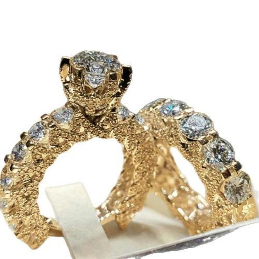 Luxury New Jewelry, European and American Women's Round Diamond Inlaid Fashion Ring, Full Diamond Ring