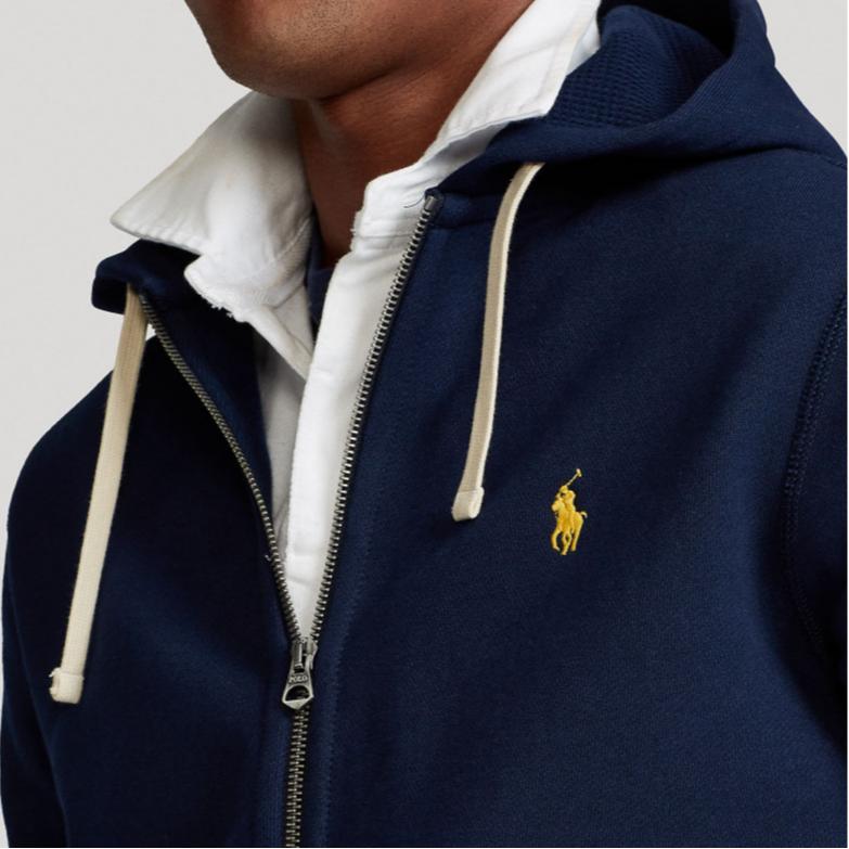 Polo Ralph Lauren флисовая куртка с капюшоном на молнии для мужчин верхняя одежда темно-синего цвета MNPOKNI16820-214